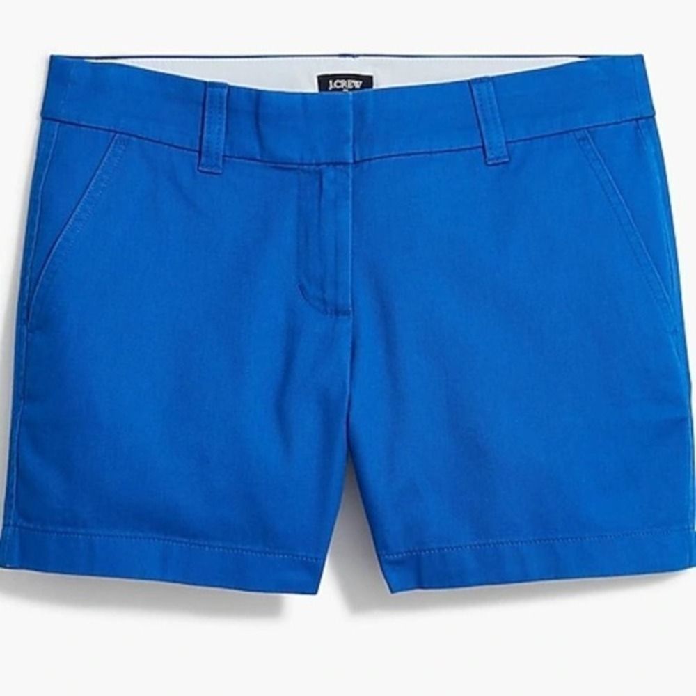 J Crew Women's 5" Chino Short Plus Size 16 Classic 100% Cotton Beach Blue $59